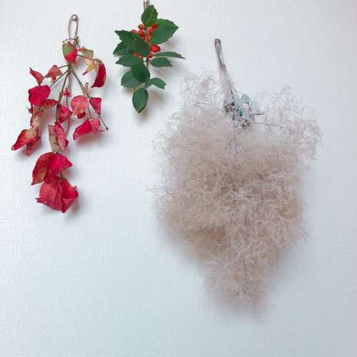 SALE】スモークツリー ホワイト ヒイラギ ニシキギ スワッグ ドライ