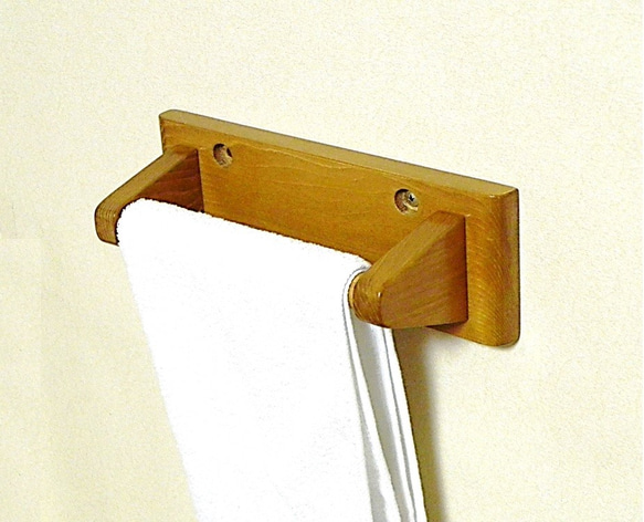 木製タオル掛け　Sサイズ（ブライトオーク） 1枚目の画像