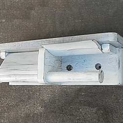 木製トイレットペーパーホルダー Ver.13（ホワイトシャビー） 5枚目の画像