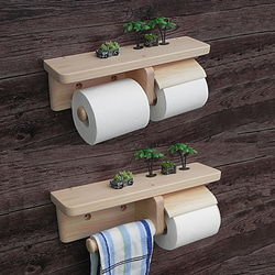 ひのき製 トイレットペーパーホルダー Ver.12a バス・トイレ・洗面用品