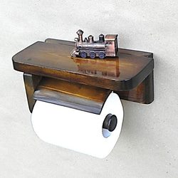 木製トイレットペーパーホルダーVer.5S（ブラウン） 1枚目の画像