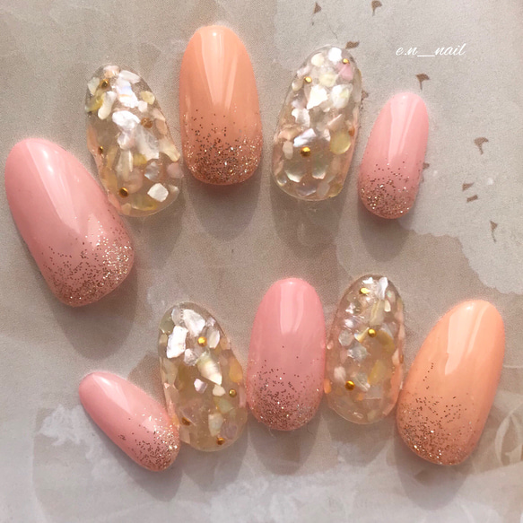 カラフルシェルネイル ネイルチップ（つけ爪） e.n_nail 通販｜Creema  