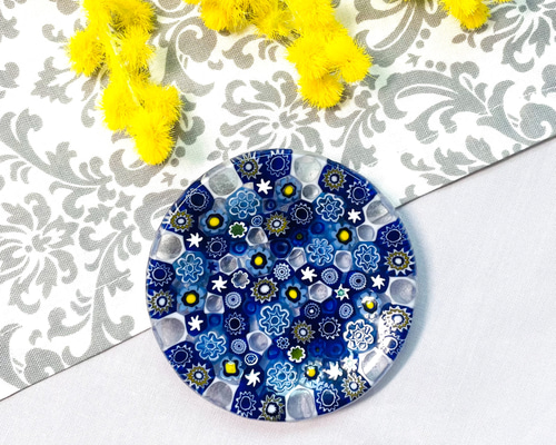 ★最終処分価格　グラススタジオ　ミルフィオリプレート 最終処分価格】グラススタジオ ミルフィオリ プレート オーバル