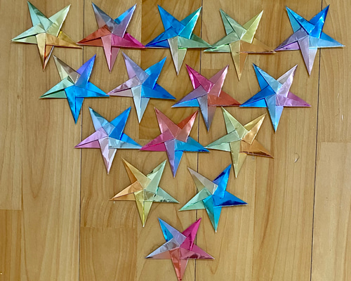 きらきら星　フォクシー　紙袋 ぽち袋 箔押し 金の落星(おちぼし)とうさぎ 藍・紺 2枚セット 金