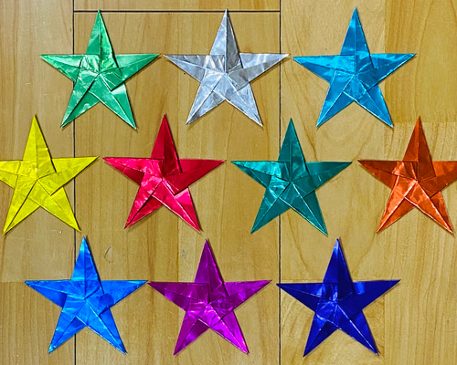 折り紙 キラキラ星 30個 ガーランド yuzu-star 通販 11290646｜Creema
