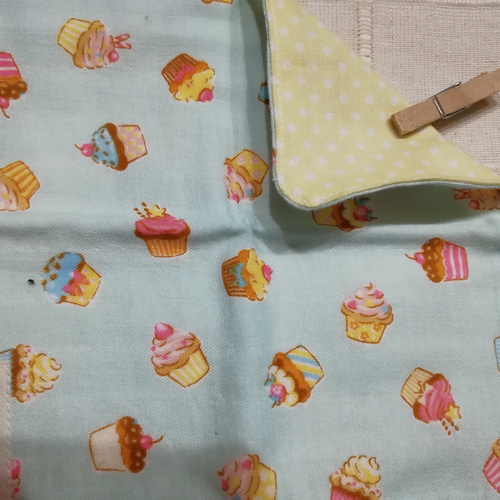 ハンドメイド 名札付きガーゼハンカチ 3枚セット 女の子柄 ハンカチ  