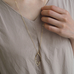 14kgf Twist marquis necklace [NG018] 6枚目の画像