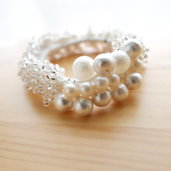 Silver×Cotton pearl＊シュシュ 2枚目の画像