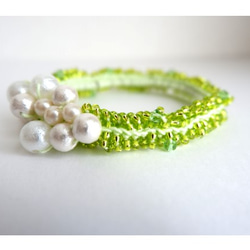 Yellowgreen×Cotton pearl＊シュシュ 3枚目の画像