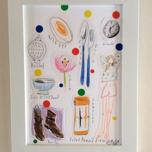 PIN-UP ゆでタマゴ＆チューリップ 原画フレーム付き PIN-UP ゆでタマゴ＆チューリップ 原画フレーム付き