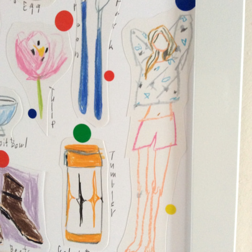 PIN-UP ゆでタマゴ＆チューリップ 原画フレーム付き PIN-UP ゆでタマゴ＆チューリップ 原画フレーム付き イラスト