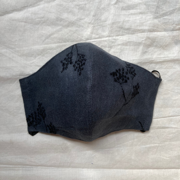 【送料無料】秋冬用　綿の刺繍起毛マスク　大人マスク　布マスク 3枚目の画像