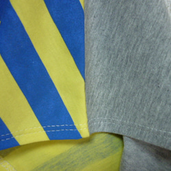 どっちもTシャツ（リボン）/青黄ボーダー×グレー 2枚目の画像