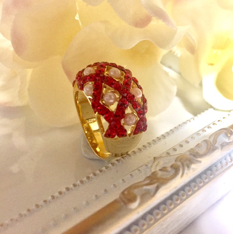 スワロフスキー フリーサイズ キルトリング ゴールド