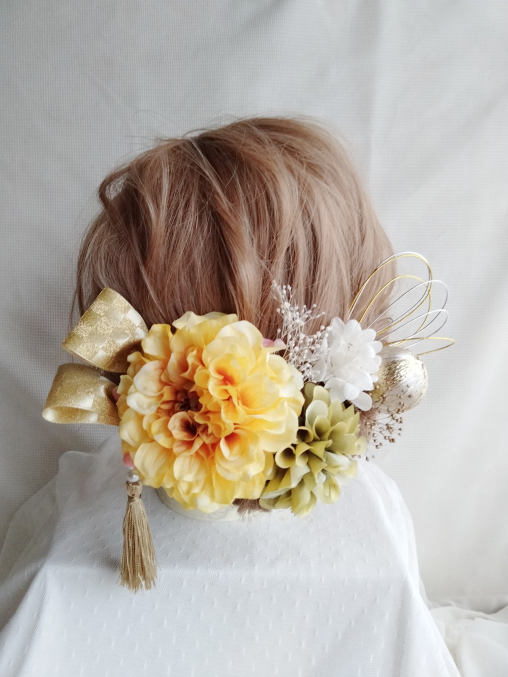 成人式髪飾り　結婚式髪飾り　卒業式髪飾り　成人式前撮り　結婚式前撮り　成人式　卒業式　結婚式　水引き　リボン　和玉簪 4,792円