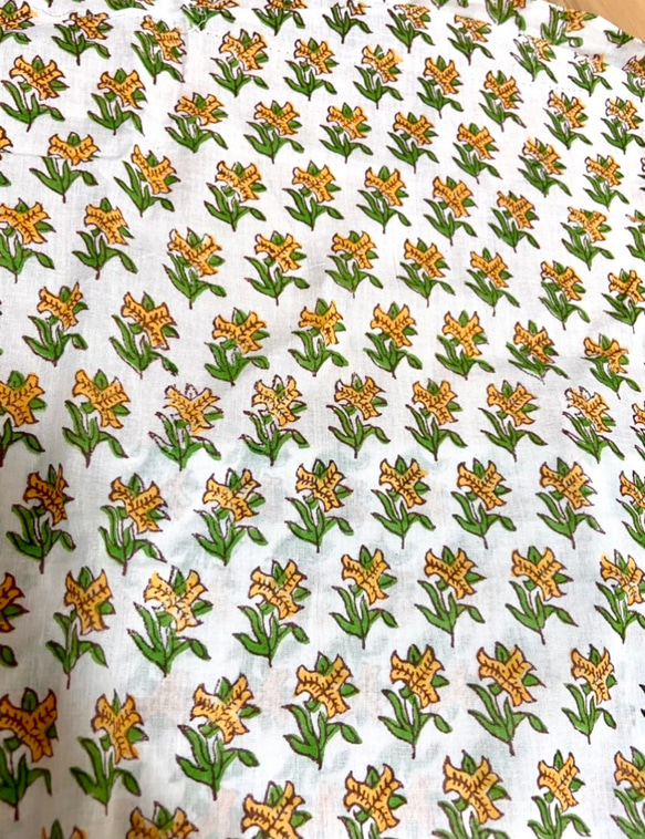 インド綿　ハギレ　1.3m ブロックプリント 3枚目の画像
