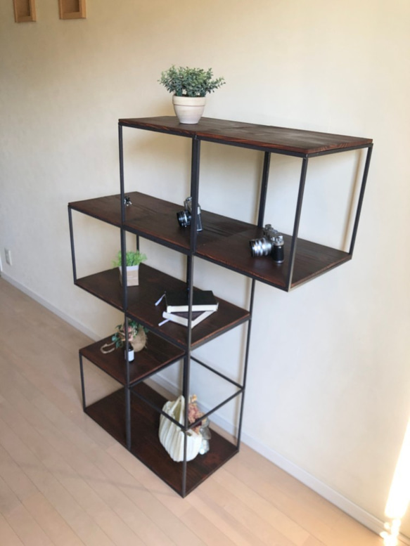 組み合わせアイアンキューブシェルフ　３５０ｍｍ 