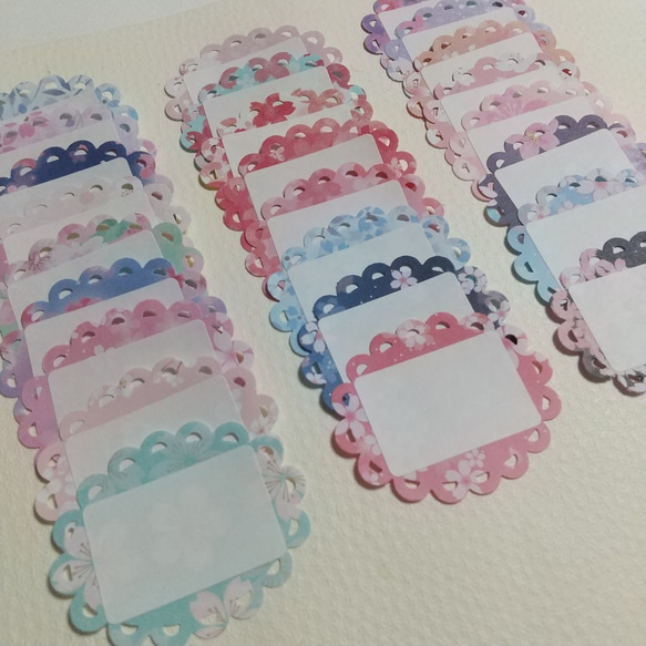 レース型コメントカード#1014 桜柄メッセージカード クラフト
