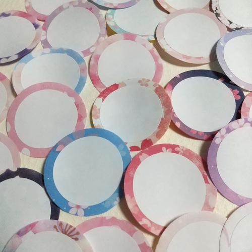丸型コメントカード#932☆桜柄25枚メッセージカード クラフトパンチ