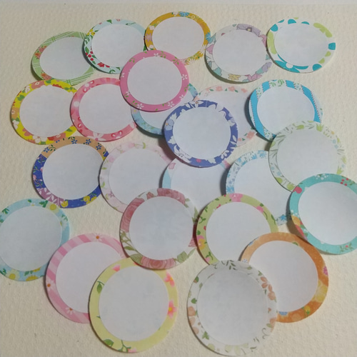 丸型コメントカード#937☆花柄 メッセージカード25枚クラフトパンチ