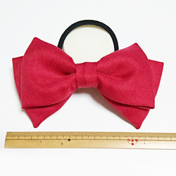 赤色リボン ヘアゴム  髪飾り コスプレ衣装小物 ハンドメイド 赤 レッド 2枚目の画像