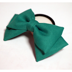 緑色リボン ヘアゴム  髪飾り コスプレ衣装小物 ハンドメイド グリーン 1枚目の画像