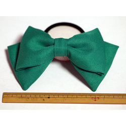 緑色リボン ヘアゴム  髪飾り コスプレ衣装小物 ハンドメイド グリーン 2枚目の画像