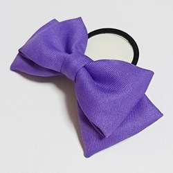 紫色リボン ヘアゴム  髪飾り コスプレ衣装小物 ハンドメイド パープル 1枚目の画像