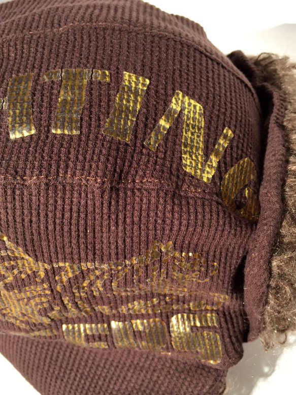 送料無料♡　ゴールドなタイガーxモヘアのアビエーター帽 4枚目の画像