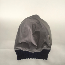 送料無料♡　ネイビーブルーxウールのニット帽（リバーシブル） 4枚目の画像