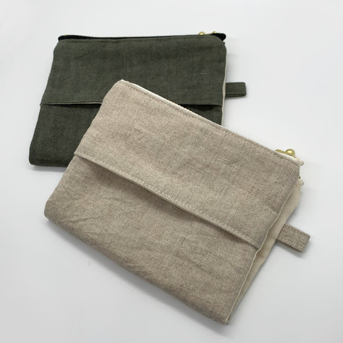 ゴミ入れ付き万能ティッシュポーチ 国産オーガニックリネン100