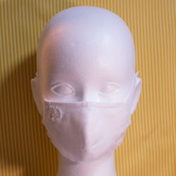 耳が痛くならない立体マスク　綿ガーゼ・レース　ハンドメイド 2枚目の画像