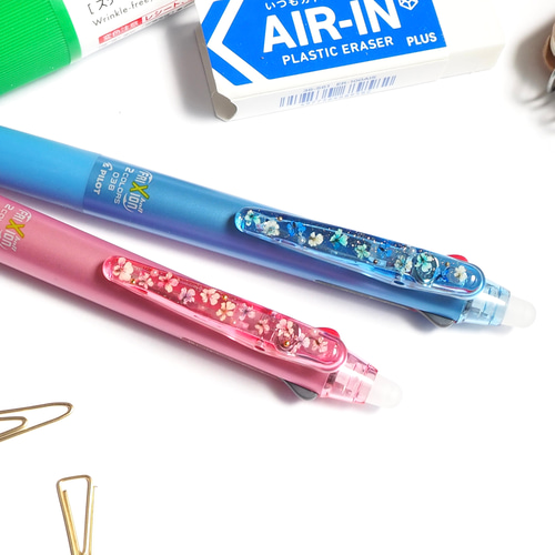 名入れ可能】2色ボールペン/フリクション/お花/ハーバリウム/押し花