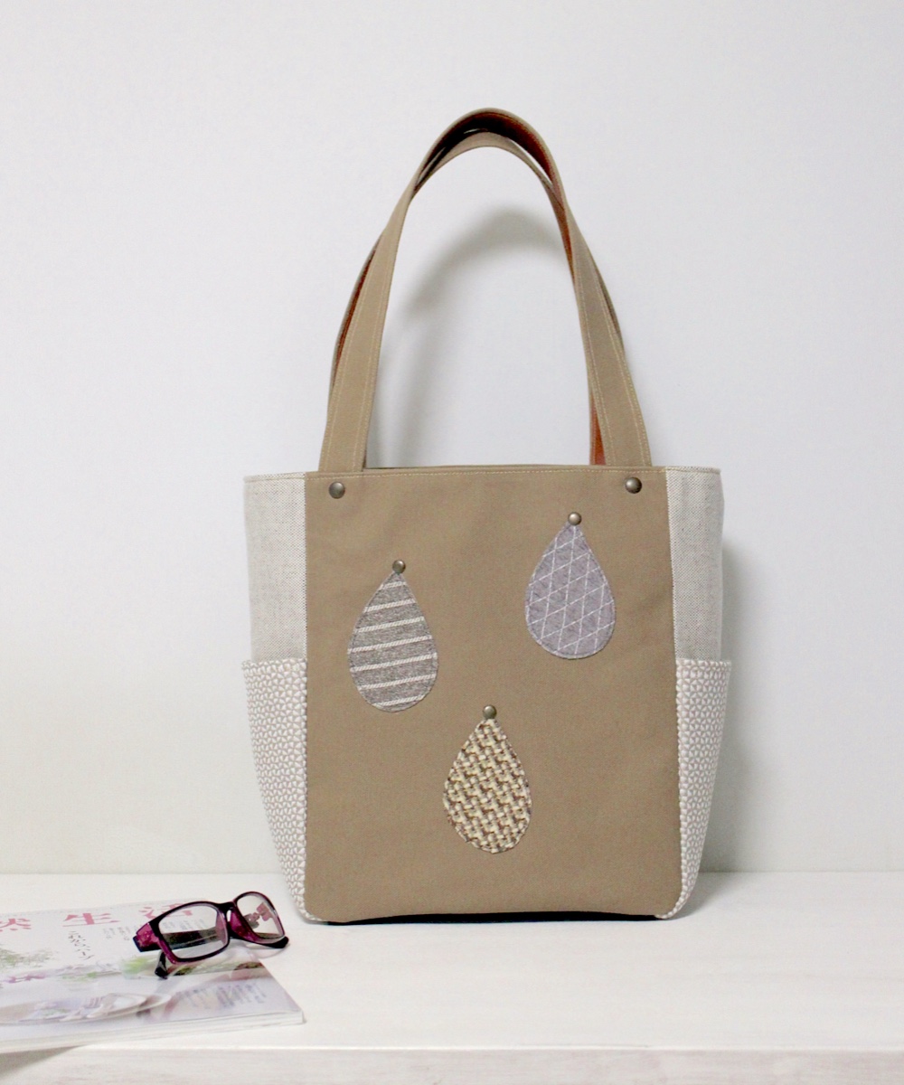 雨のしずくの帆布トート(Q-7)