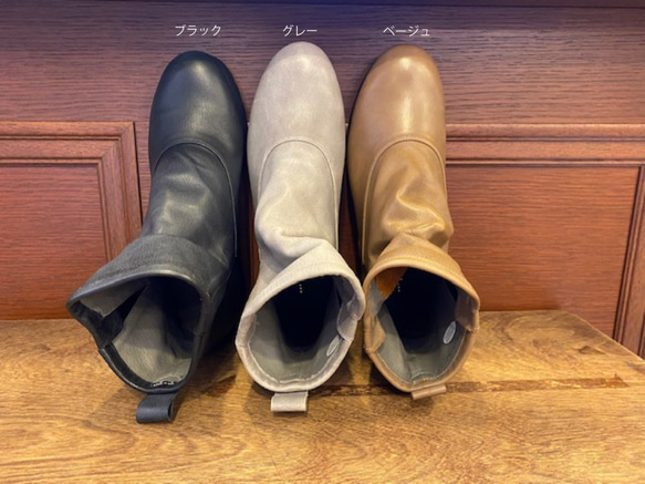 【アシオト】神戸の靴職人が作った♪超軽量・純国産牛革ショートブーツ(A90610) 3枚目の画像
