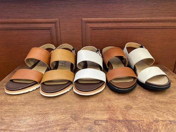 【アシオト】神戸の靴職人が作った♪超軽量・純国産レザーサンダル♪（A7015）※セール商品 1枚目の画像