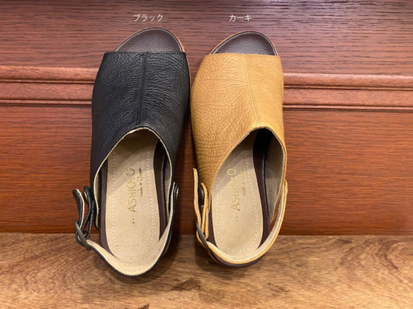 【アシオト】神戸の靴職人が作った♪超軽量・純国産レザーサンダル♪（A7115）※売り切れました!! 3枚目の画像