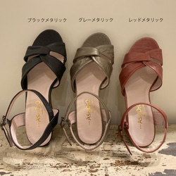 【アシオト】神戸の靴職人が作った♪超軽量・純国産レザーオープントゥサンダル♪（A7845） 3枚目の画像