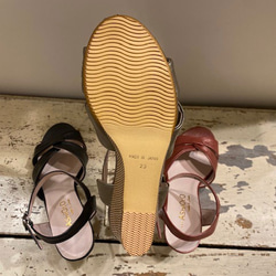 【アシオト】神戸の靴職人が作った♪超軽量・純国産レザーオープントゥサンダル♪（A7845） 5枚目の画像
