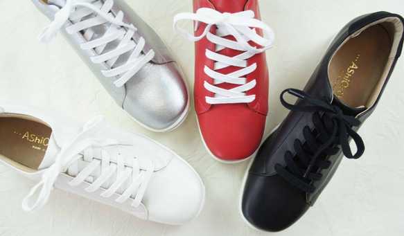 【アシオト】神戸の靴職人が作った♪超軽量・純国産レザースニーカー♪モデルサイズ26.0cmまで対応商品（3EA1541） 5枚目の画像