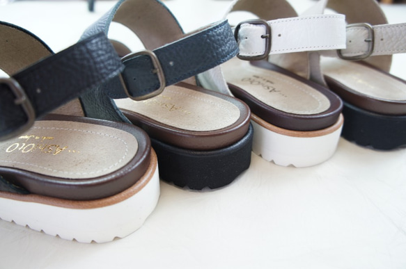 【アシオト】神戸の靴職人が作った♪超軽量・純国産レザーサンダル♪モデルサイズ26.0cmまで対応商品（A7015） 8枚目の画像