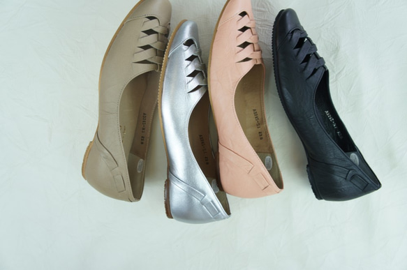 【アシオト】神戸の靴職人が作った♪超軽量・純国産レザーメッシュパンプス♪（A3245）※セール商品 2枚目の画像