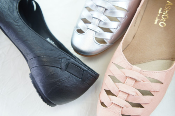 【アシオト】神戸の靴職人が作った♪超軽量・純国産レザーメッシュパンプス♪（A3245）※セール商品 3枚目の画像