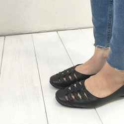 【アシオト】神戸の靴職人が作った♪超軽量・純国産レザーメッシュパンプス♪（A3245）※セール商品 7枚目の画像