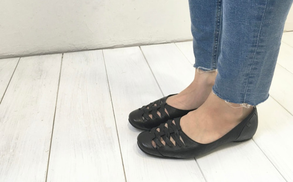 【アシオト】神戸の靴職人が作った♪超軽量・純国産レザーメッシュパンプス♪（A3245）※セール商品 7枚目の画像