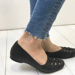 【アシオト】神戸の靴職人が作った♪超軽量・純国産レザーメッシュパンプス♪（A3245）※セール商品 8枚目の画像