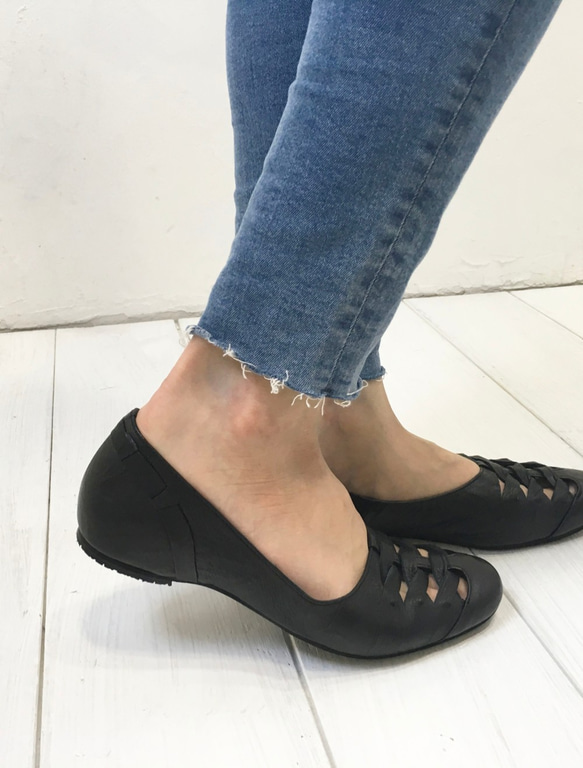 【アシオト】神戸の靴職人が作った♪超軽量・純国産レザーメッシュパンプス♪（A3245）※セール商品 8枚目の画像