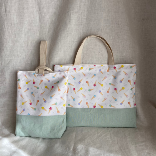 入園入学グッズ4点セット○△□サイズオーダーできるレッスンバッグ