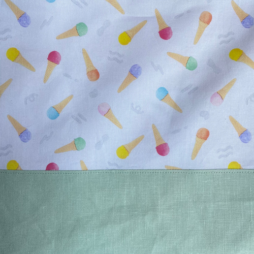 入園入学2点セット○△□サイズオーダーレッスンバッグ&くつ袋・アイス