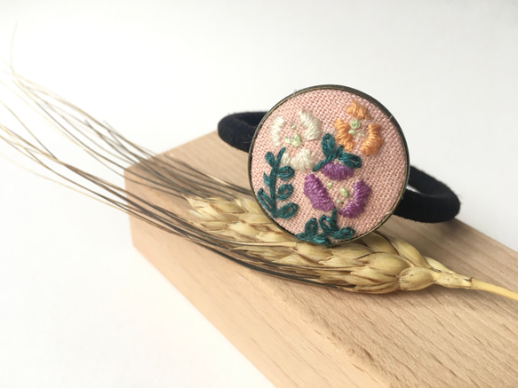 花卉刺繡髮圈 Floral Embroidery Hair band | 可訂製 第1張的照片